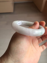 Load image into Gallery viewer, 51.9mm certified Type A 100% Natural light purple with green floating flowers Jadeite Jade bangle AU10-1263