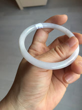 Load image into Gallery viewer, 55.5mm 100% natural Type A icy watery light purple white slim round cut jadeite jade bangle BM106-4527