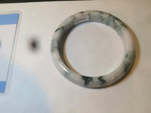 Load image into Gallery viewer, 59.8mm Certificated Type A 100% Natural White purple with green floating flowers Jadeite Jade bangle G110-9508