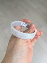 Load image into Gallery viewer, 51mm Certified Type A 100% Natural light purple/white square Jadeite Jade bangle BN94-2711