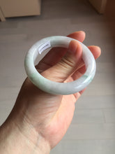 Load image into Gallery viewer, 51.9mm certified Type A 100% Natural light purple with green floating flowers Jadeite Jade bangle AU10-1263