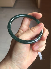 Load image into Gallery viewer, 59.8mm Certified Type A 100% Natural light green/blue/gray Guatemala slim round cut Jadeite bangle BP208-1019