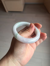 Load image into Gallery viewer, 51.9mm certified Type A 100% Natural light purple with green floating flowers Jadeite Jade bangle AU10-1263