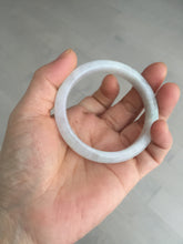 Load image into Gallery viewer, 52.5mm 100% natural certified icy watery light green/white/light purple jadeite jade bangle AU39-8148