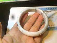 Load image into Gallery viewer, 59.6mm Certificated Type A 100% Natural White green red purplewith green floating flowers Jadeite Jade bangle G110-9546