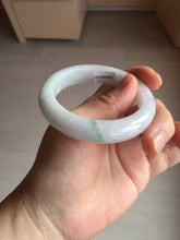 Load image into Gallery viewer, 51.9mm certified Type A 100% Natural light purple with green floating flowers Jadeite Jade bangle AU10-1263