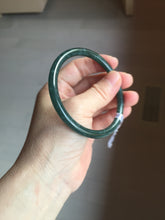 Load image into Gallery viewer, 59.8mm Certified Type A 100% Natural light green/blue/gray Guatemala slim round cut Jadeite bangle BP208-1019
