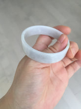 Load image into Gallery viewer, 51mm Certified Type A 100% Natural light purple/white square Jadeite Jade bangle BN93-2719