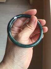 Load image into Gallery viewer, 57.3mm Certified Type A 100% Natural light green/blue/gray Guatemala slim round cut Jadeite bangle BP223-1022