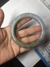 Load image into Gallery viewer, 61mm Certified Type A 100% Natural white/light purple/brown/yellow/gray (FU LU SHOU) Jadeite Jade bangle BF106-8636
