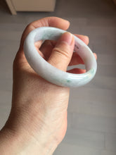 Load image into Gallery viewer, 55.3mm certified Type A 100% Natural light purple with green floating flowers Jadeite Jade bangle AU9-1264