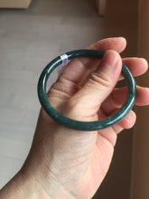 Load image into Gallery viewer, 57.3mm Certified Type A 100% Natural light green/blue/gray Guatemala slim round cut Jadeite bangle BP223-1022