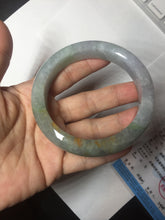 Load image into Gallery viewer, 61mm Certified Type A 100% Natural white/light purple/brown/yellow/gray (FU LU SHOU) Jadeite Jade bangle BF106-8636