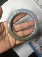 Load image into Gallery viewer, 61mm Certified Type A 100% Natural white/light purple/brown/yellow/gray (FU LU SHOU) Jadeite Jade bangle BF106-8636