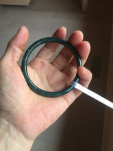 Load image into Gallery viewer, 57.3mm Certified Type A 100% Natural light green/blue/gray Guatemala slim round cut Jadeite bangle BP223-1022