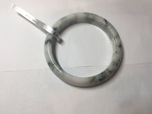 Load image into Gallery viewer, 59.5mm Certificated Type A 100% Natural White green red purple(FU LU SHOU) with green floating flowers Jadeite Jade bangle G110-9511