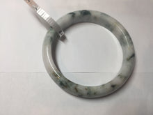 Load image into Gallery viewer, 59.5mm Certificated Type A 100% Natural White green red purple(FU LU SHOU) with green floating flowers Jadeite Jade bangle G110-9511
