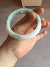 Load image into Gallery viewer, 57mm Certified Type A 100% Natural sunny green/white/ Jadeite Jade bangle BL33-5213
