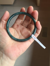 Load image into Gallery viewer, 60mm Certified Type A 100% Natural light green/blue/gray Guatemala slim round cut Jadeite bangle BP207-1015