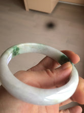 Load image into Gallery viewer, 60mm certified 100% natural type A green white  jadeite jade bangle AY75-1734