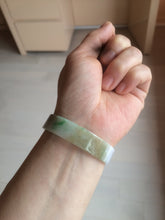 Load image into Gallery viewer, 50.8mm Certified type A 100% Natural sunny green/white/purple thin square Jadeite Jade bangle AM77-2829