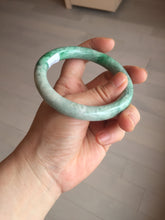 Load image into Gallery viewer, 58.2mm certified Type A 100% Natural sunny green round cut Jadeite Jade bangle BS87-9880
