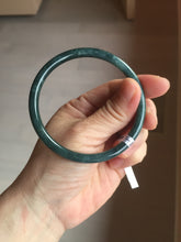 Load image into Gallery viewer, 60mm Certified Type A 100% Natural light green/blue/gray Guatemala slim round cut Jadeite bangle BP207-1015