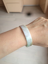 Load image into Gallery viewer, 50.8mm Certified type A 100% Natural sunny green/white/purple thin square Jadeite Jade bangle AM77-2829