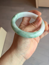 Load image into Gallery viewer, 57mm Certified Type A 100% Natural sunny green/white/ Jadeite Jade bangle BL33-5213