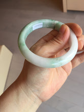 Load image into Gallery viewer, 57mm Certified Type A 100% Natural sunny green/white/ Jadeite Jade bangle BL33-5213