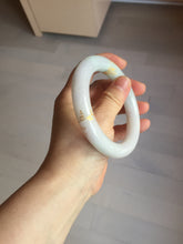 Load image into Gallery viewer, 59.2mm Certified 100% Natural type A light green/purple carved and golden-painted chubby round cut Jadeite Jade bangle PA174-(8571)