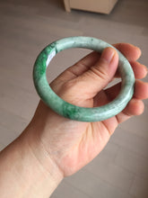 Load image into Gallery viewer, 58.2mm certified Type A 100% Natural sunny green round cut Jadeite Jade bangle BS87-9880