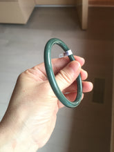 Load image into Gallery viewer, 59mm Certified Type A 100% Natural light green/blue/gray Guatemala slim round cut Jadeite bangle BP206-1034