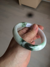 Load image into Gallery viewer, 60mm certified 100% natural type A green white  jadeite jade bangle AY75-1734