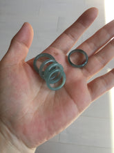 Load image into Gallery viewer, 15.7mm size 5 100% natural type A icy watery green/blue icy watery Guatemala jadeite jade band ring group BP87