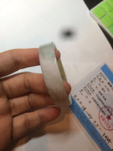 Load image into Gallery viewer, 50.8mm Certified type A 100% Natural sunny green/white/purple thin square Jadeite Jade bangle AM77-2829