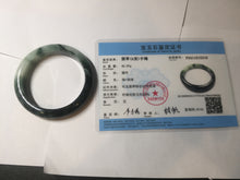 Load image into Gallery viewer, 54mm certified 100% natural Type A dark green white jadeite jade bangle AA43-5316
