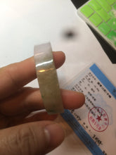 Load image into Gallery viewer, 50.8mm Certified type A 100% Natural sunny green/white/purple thin square Jadeite Jade bangle AM77-2829