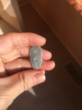 Load image into Gallery viewer, 100% natural type A icy watery light green blue gray Guatemala jadeite leaf pendant PD6