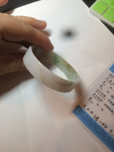 Load image into Gallery viewer, 50.8mm Certified type A 100% Natural sunny green/white/purple thin square Jadeite Jade bangle AM77-2829
