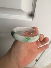 Load image into Gallery viewer, 60mm certified 100% natural type A green white  jadeite jade bangle AY75-1734