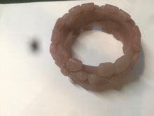 Load image into Gallery viewer, 54mm 100% natural light red/purple/white Quartzite (Shetaicui jade) carved galsang flower(格桑花) bangle XY96