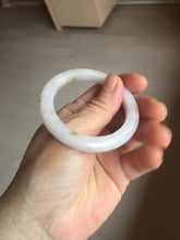 Load image into Gallery viewer, 47mm certified 100% natural Type A light purple white oval jadeite jade bangle PB63-3872