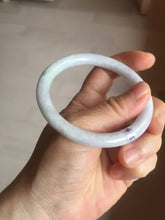 Load image into Gallery viewer, 57mm certified 100% natural type A sunny green/white/purple round cut jadeite jade bangle PC31-2684