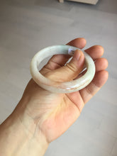 Load image into Gallery viewer, 55mm Certified Type A 100% Natural light green white red Jadeite bangle PB197-6665