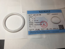 Load image into Gallery viewer, 54mm Certified type A 100% Natural light purple white slim round cut Jadeite bangle BN23-9127