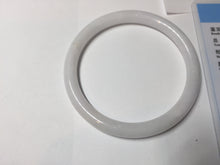Load image into Gallery viewer, 54mm Certified type A 100% Natural light purple white slim round cut Jadeite bangle BN23-9127