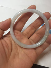 Load image into Gallery viewer, 56.8mm certified Type A 100% Natural light green/white/purple slim round cut Jadeite Jade bangle E135-3951