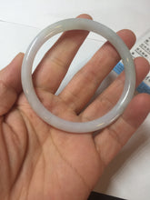 Load image into Gallery viewer, 56.8mm certified Type A 100% Natural light green/white/purple slim round cut Jadeite Jade bangle E135-3951