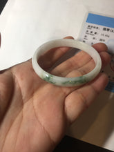 Load image into Gallery viewer, 50.2mm Certified Type A 100% Natural white with floating flowers/purple Jadeite Jade bangle BL92-4677